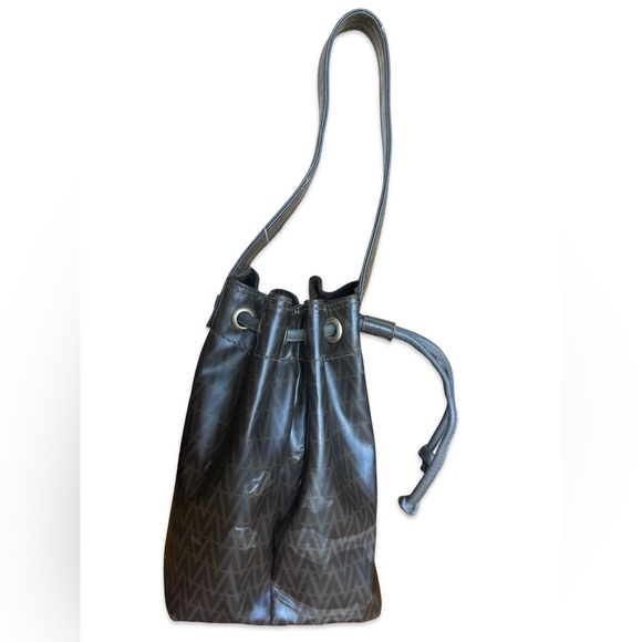 Mario Valentino Brown Hand Bag Drawstring 70s/80s Boho Chic - Picture 3 of 10